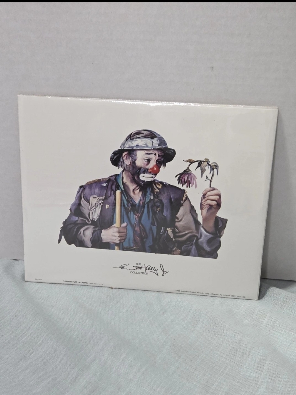 Colorful Emmett Kwlly Jr. Clown Home Art Print - White Background